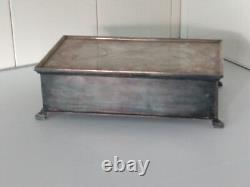 Vintage Marlboro Silver-Plated Cigarette/Cigar Box Wood Lining