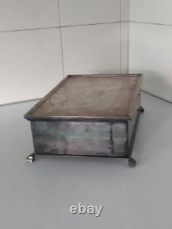Vintage Marlboro Silver-Plated Cigarette/Cigar Box Wood Lining