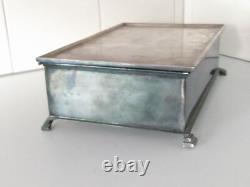 Vintage Marlboro Silver-Plated Cigarette/Cigar Box Wood Lining