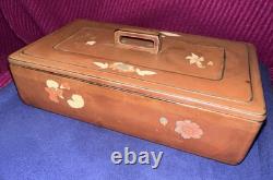 Vintage Maruni Lacquerware Metal Box Occupied Japan Patented Multi-Compartment