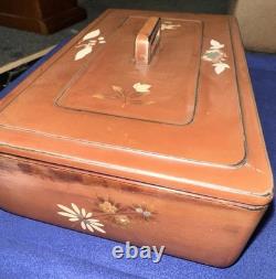 Vintage Maruni Lacquerware Metal Box Occupied Japan Patented Multi-Compartment