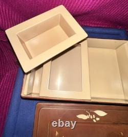 Vintage Maruni Lacquerware Metal Box Occupied Japan Patented Multi-Compartment