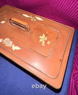 Vintage Maruni Lacquerware Metal Box Occupied Japan Patented Multi-Compartment