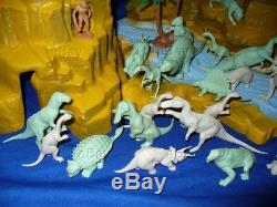 Vintage Marx Playset Prehistoric Mountain Animal Dinosaur Cavemen Box Toy 1975