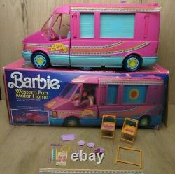 Vintage Mattel 1989 Barbie Western Fun Motor Home Camper Van with Original Box