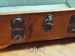 Vintage McGraw Rounded Cedar Wood Jewelry Box Trinket Stash Cigar 9 withOrig Lock
