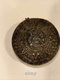 Vintage Mexico Maya Calendar Sterling Silver Box