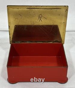Vintage Mid Century Argentor Vienna Polka Dot Red Brass Cigarette Box Austria