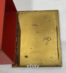 Vintage Mid Century Argentor Vienna Polka Dot Red Brass Cigarette Box Austria