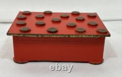 Vintage Mid Century Argentor Vienna Polka Dot Red Brass Cigarette Box Austria