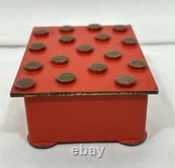 Vintage Mid Century Argentor Vienna Polka Dot Red Brass Cigarette Box Austria