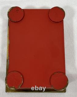 Vintage Mid Century Argentor Vienna Polka Dot Red Brass Cigarette Box Austria