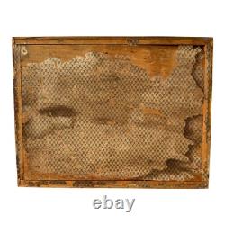 Vintage Mid-Century Floral Foilwork Glass Jewelry Trinket Box