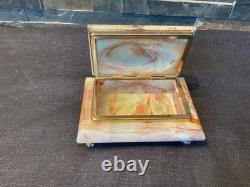 Vintage Mid Century Onyx Marble Italian Hinged Box