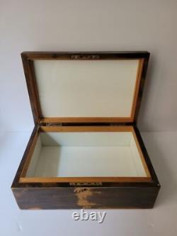 Vintage Mid-Century Wooden Cigarette Box with Distressed Finish, White