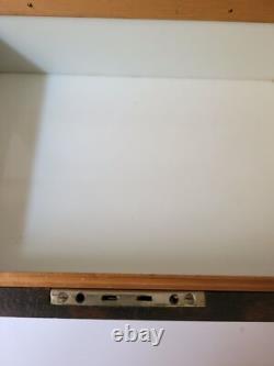 Vintage Mid-Century Wooden Cigarette Box with Distressed Finish, White