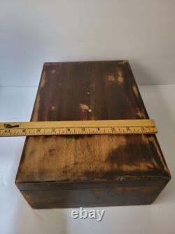 Vintage Mid-Century Wooden Cigarette Box with Distressed Finish, White