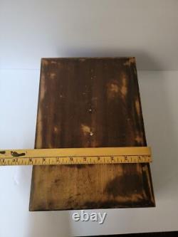 Vintage Mid-Century Wooden Cigarette Box with Distressed Finish, White