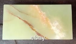 Vintage Mid-century Green Baluchistan Onyx & Brass Trinket/Jewelry Box, EUC