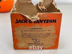 Vintage Miller Halloween Jack O Lantern Plastic Light Up Pumpkin with Original Box