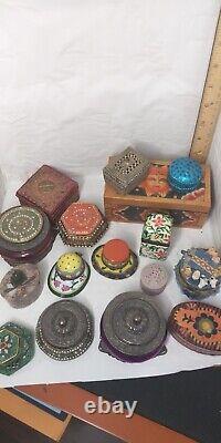 Vintage Miniature Trinket Box Collection Lot of 15