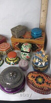 Vintage Miniature Trinket Box Collection Lot of 15