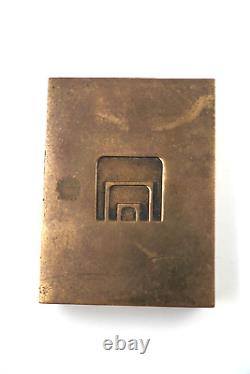 Vintage Modern Art Deco Solid Brass Box with Lining Jewelry Trinket Box
