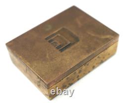 Vintage Modern Art Deco Solid Brass Box with Lining Jewelry Trinket Box