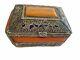 Vintage Moroccan Bakelite Trinket Jewelry Box Decorative Butterscotch Orange