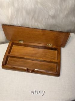 Vintage Moroccan Thuja Wood Geometric Inlay Desk Jewelry Keepsake Box Hinged Lid