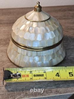 Vintage Mother Pearl Inlaid Box Indian Jewelry #3