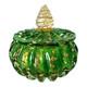 Vintage Murano Green And Gold Art Glass Lidded Box Attr To Barovier & Toso