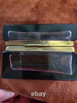 Vintage Murano Style Italian Glass Casket Trinket Box Purple/Amethyst MCM