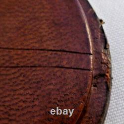 Vintage Navajo Handcrafted Decorated Leather Oval Box-4 3/4 x 3 5/8 x 1 3/4