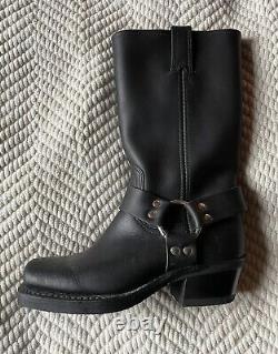 Vintage New In Box Frye Harness Women Biker Boots Size 5 1/2 Black USA