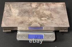 Vintage NickelSilver Plated Wooden Rectangular Box 20th Century Engraved in 1955