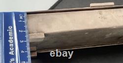 Vintage NickelSilver Plated Wooden Rectangular Box 20th Century Engraved in 1955