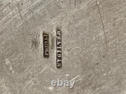 Vintage NickelSilver Plated Wooden Rectangular Box 20th Century Engraved in 1955