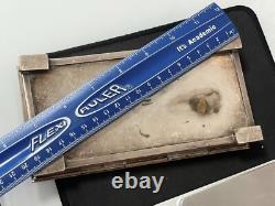 Vintage NickelSilver Plated Wooden Rectangular Box 20th Century Engraved in 1955