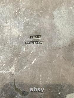 Vintage NickelSilver Plated Wooden Rectangular Box 20th Century Engraved in 1955