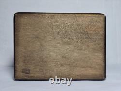 Vintage Night Watch repousse Silver Metal Cigarette/Trinket Wooden Box