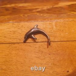 Vintage Noblev Wood Hawaiian Marquetry Dolphin Jewelry Box Exotic Wood Inlay