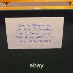 Vintage Noblev Wood Hawaiian Marquetry Dolphin Jewelry Box Exotic Wood Inlay