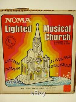 Vintage Noma Electric Hard Plastic Christmas Church Plays Silent Night with Box