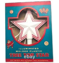 Vintage Noma GLOLITE Illuminated Plastic Christmas Tree Star Topper Nos Orig Box