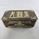 Vintage Olympus Incolay Stone & Wood Jewelry Box 14×7×5 Double Layered Read