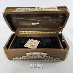 Vintage OLYMPUS INCOLAY STONE & Wood Jewelry Box 14×7×5 Double Layered READ