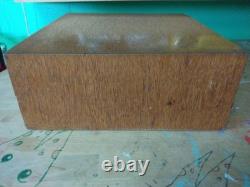 Vintage Oak 2-Drawer Library Index Card Card Box Brass Handles Utility