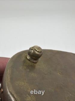 Vintage Old Antique Brass Fine Jail Cut Work Oval Shape Beautiful Jewelry Box