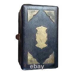 Vintage Old Antique Brass Rare Unique Space Rose Wooden Visiting Card Box